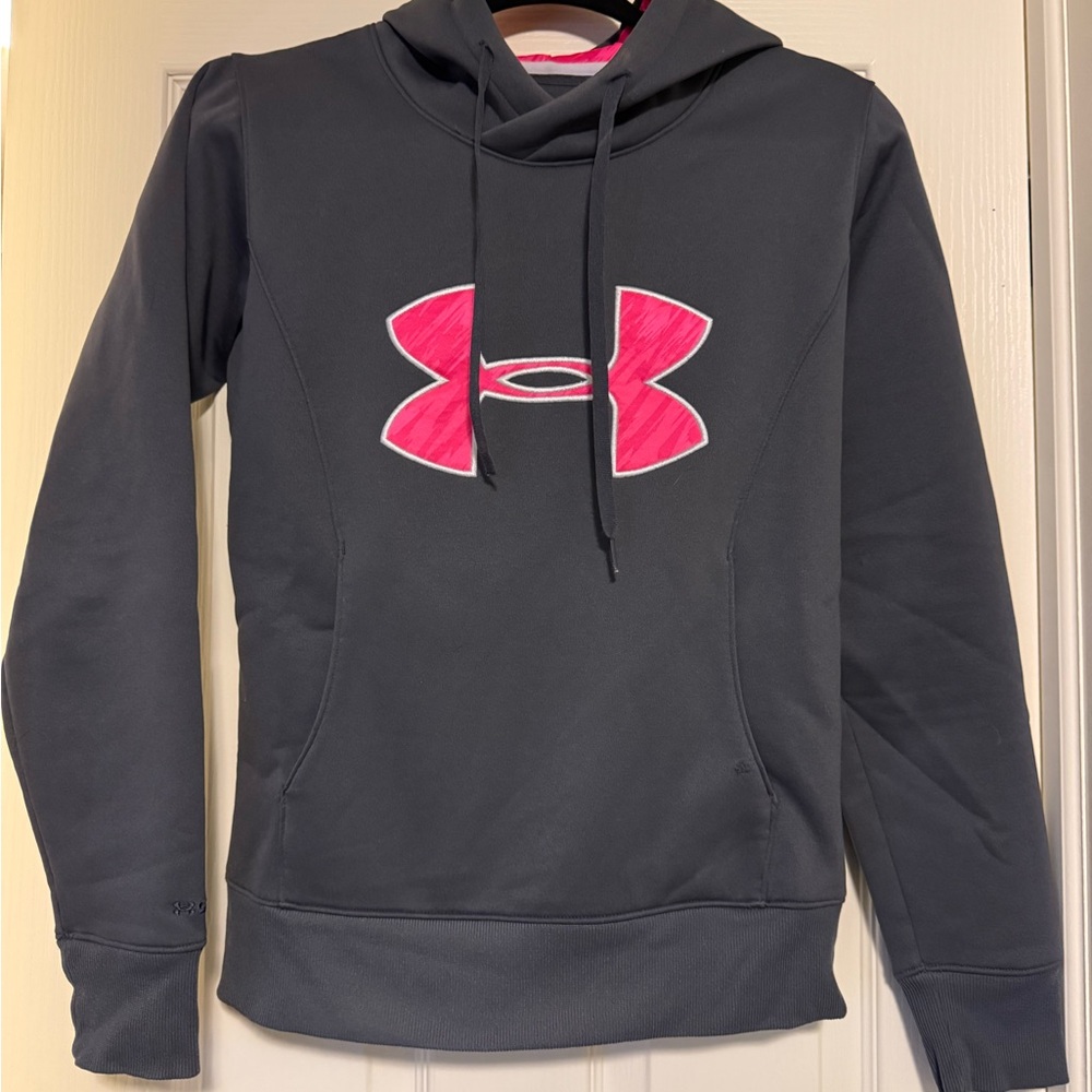 Under Armour Black and Pink ColdGear Hoodie